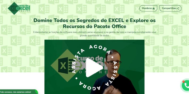 melhor curso de excel online