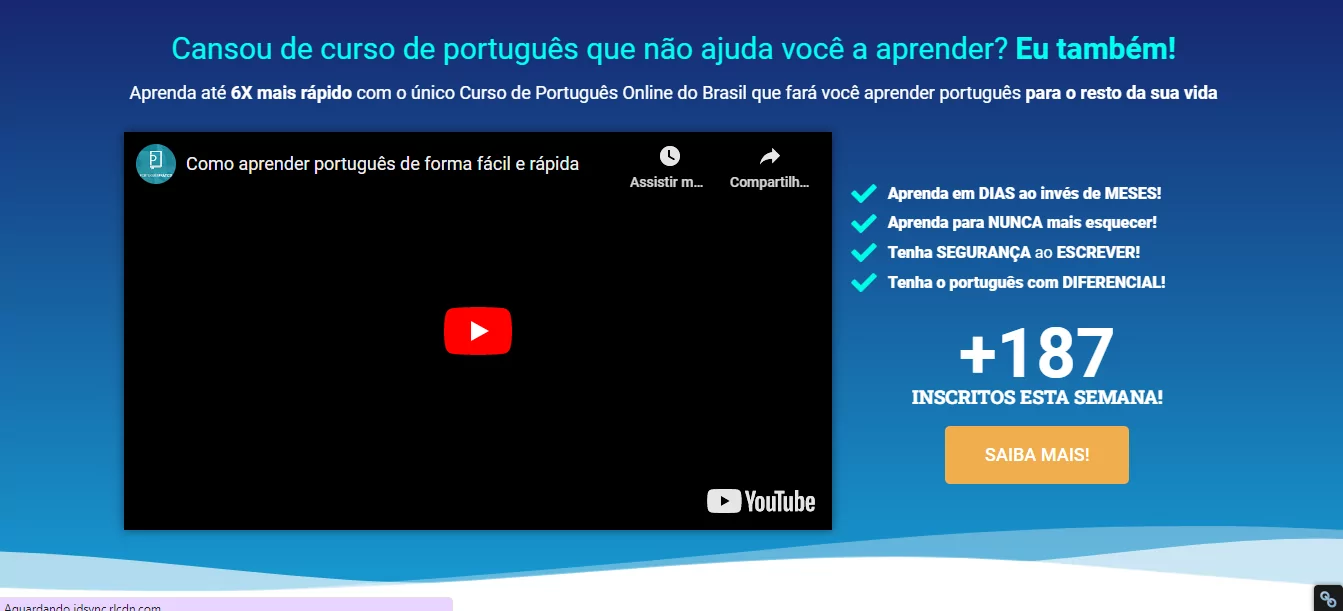 Curso de português “Como aprender português de forma fácil, rápida e sem frescura”