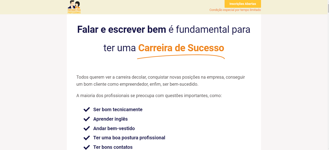 Curso de português “Falar e escrever bem é fundamental para ter uma carreira de sucesso”
