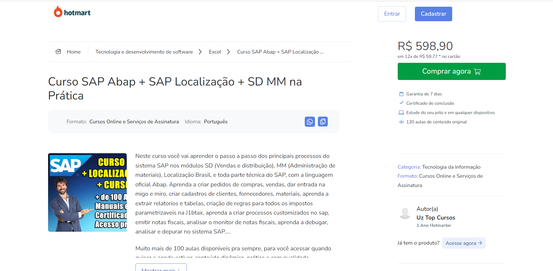 Curso SAP Abap + SAP Localização + SD MM na Prática