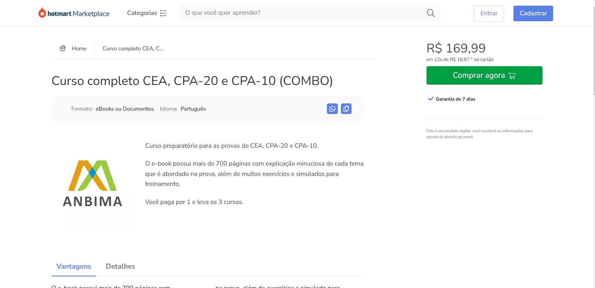 Curso completo CEA, CPA-20 e CPA-10 (COMBO) - Marcelo de Souza Valério Junior